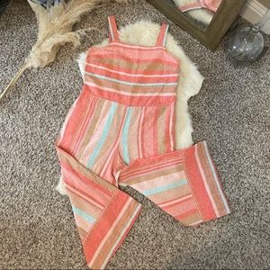 Beach Lunch Lounge Linen Blend Jumpsuit Medium